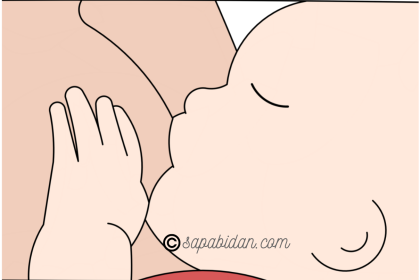 Bayi sedang menyusu pada ibunya